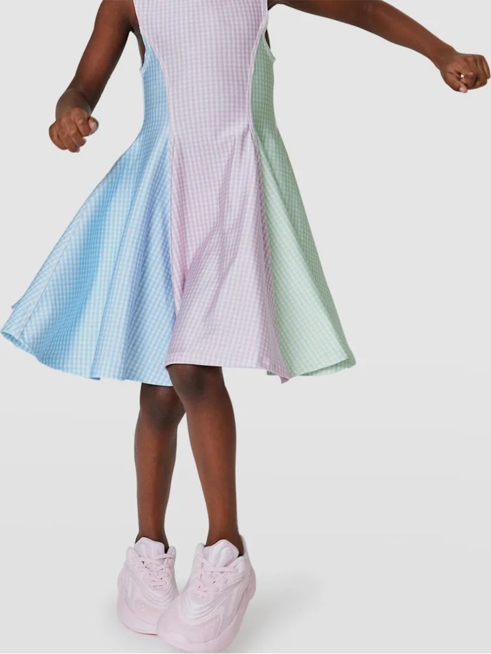 Terez Colorful Plaid Patterned Athletic Girls Dress - Size 10-12 Big Kid Dress